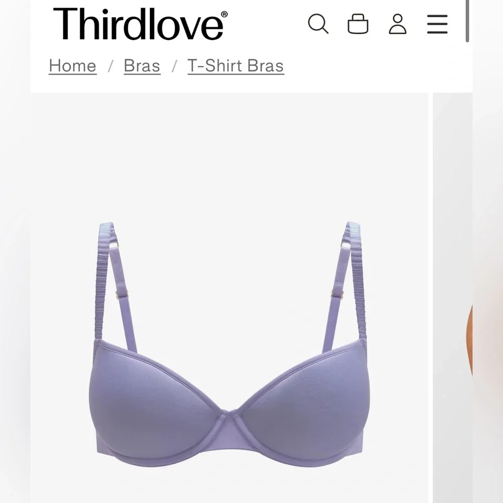 ThirdLove‎ Classic 24/7 T-Shirt Bra in Winter Violet- 38C